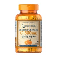 Puritan's Pride Chewable Vitamin C-500 mg with Wild Rose Hips (90 chewable tab)