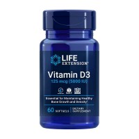 Life Extension Vitamin D3 125 mcg (5,000 IU) (60 sgels)