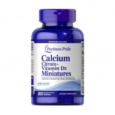 Puritan's Pride Calcium Citrate + Vitamin D3 Miniatures (200 tab)