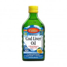 Carlson Labs Cod Liver Oil 1,100 mg Omega-3s + Vitamins A & D3 (250 ml, natural lemon)