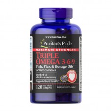 Puritan's Pride Maximum Strength Triple Omega 3-6-9 Fish, Flax & Borage Oils (120 softgels)