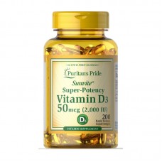 Puritan's Pride Vitamin D3 50 mcg (2,000 IU) (200 softgels)