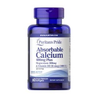 Puritan's Pride Absorbable Calcium 600 mg Plus Magnesium 300 mg & Vitamin D3 25 mcg (60 softgels)