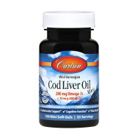 Carlson Labs Cod Liver Oil 280 mg Omega-3s Minis (100 mini soft gels)