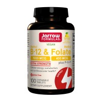 Jarrow Formulas Methyl B12 1000 mcg & Methyl Folate 400 mcg plus P-5-P B6 (100 chew tabs)