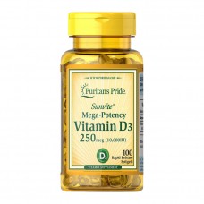 Puritan's Pride Vitamin D3 250 mcg (10,000 IU) (100 softgels)