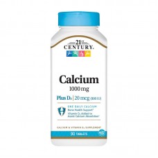 21st Century Calcium 1000 mg + D3 20 mcg (90 tabs)