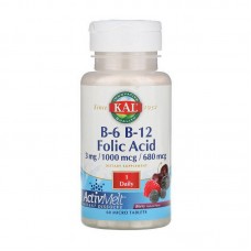 KAL B-6 3 mg B-12 1000 mcg Folic Acid 680 mcg (60 micro tablets, berry)