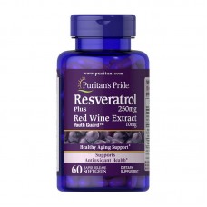 Puritan's Pride Resveratrol 250 mg plus Red Wine Extract 10 mg (60 softgels)