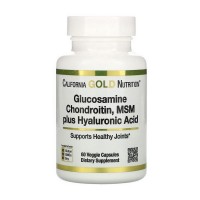 California Gold Nutrition Glucosamine, Chondroitin, MSM plus Hyaluronic Acid (60 veg caps)