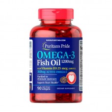 Puritan's Pride Omega-3 Fish Oil 1200 mg Plus Vitamin D3 1000 IU (90 softgels)