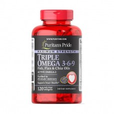 Puritan's Pride Maximum Strength Triple Omega 3-6-9 Fish, Flax & Chia Oils (120 softgels)